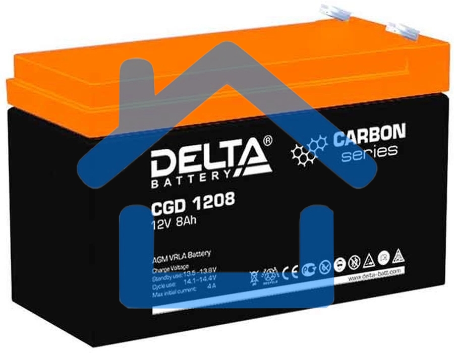 Аккумуляторная батарея Delta CGD 1208 напряжение 12В, емкость 8Ач (151x65x100mm)