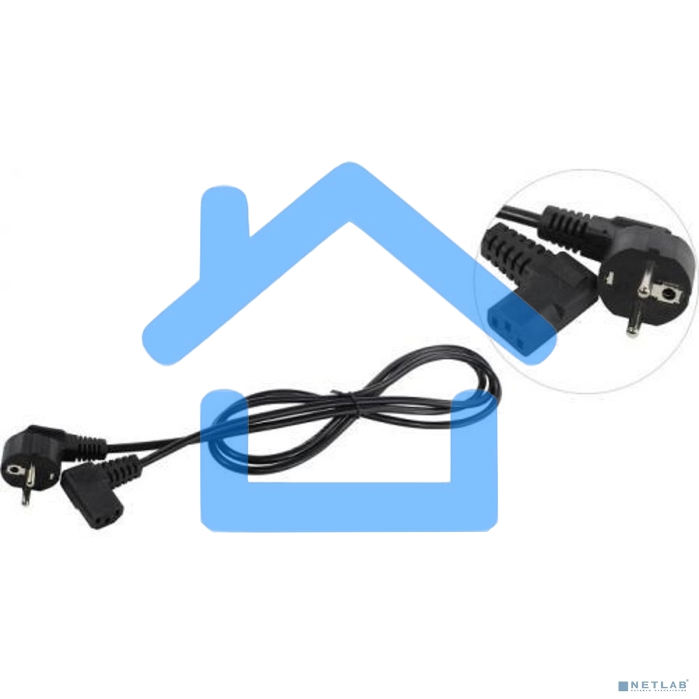 Кабель компьютер - розетка угловой 220V <1.8м> (Европейский стандарт) <TP021DA-1.8-BK>