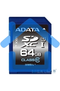 Флеш карта SD ADATA XC 64Gb Class10 ADATA ASDX64GUICL10-R