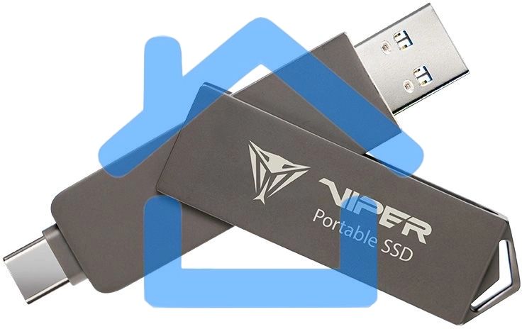 Внешний SSD Patriot Viper, 2TB, USB 3.2 Gen 2 Type-A/Type-C, R/W 1000/1000, черный