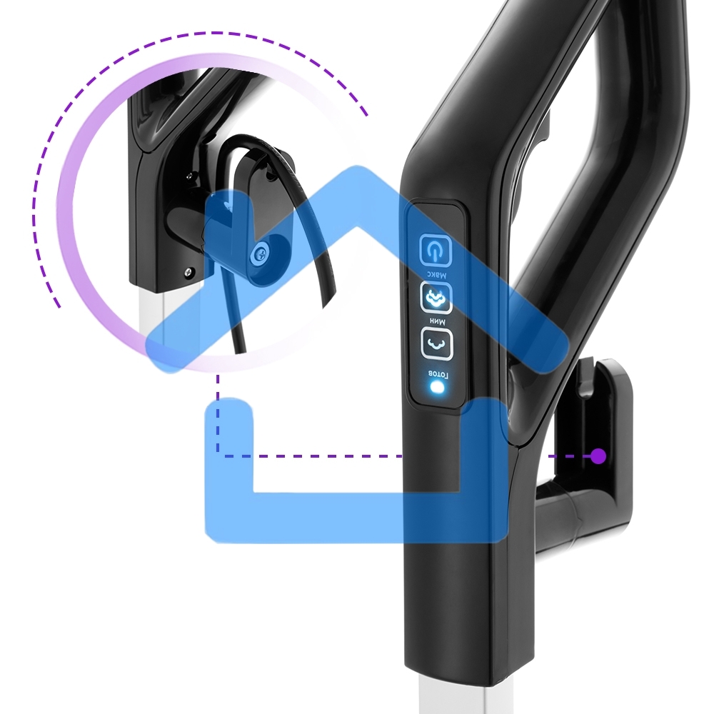 Пылесос вертикальный паровой Kitfort KT-575-1 черный, питание питание от сети, 1600 Вт, уборка влажная/паром/сухая, пылесборник 1.1 л