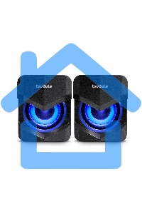 Акустическая система 2.0 ExeGate EX289685RUS Accord 200 (питание USB, 2х3Вт (6Вт RMS), 60-20000Гц, черный, синяя подсветка)