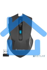 Мышь беспроводная Defender Accura MM-275 синий, 1600 dpi, радиоканал, USB, кнопки - 6