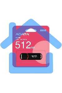 Флешка USB ADATA UV150 (AUV150-512G-RBK), 512 Gb, USB 3.2, R/W 100/30, черный