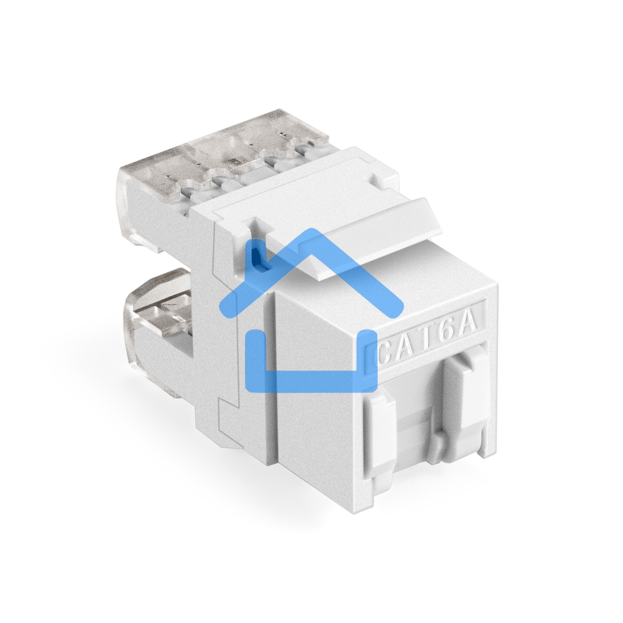 Модуль-вставка Keystone Jack RJ-45 ExeGate KJ-8P8C-U-C6A-180SH-Dual (Кат.6A, неэкранированная, 180 градусов, со шторками, IDC Krone/110)