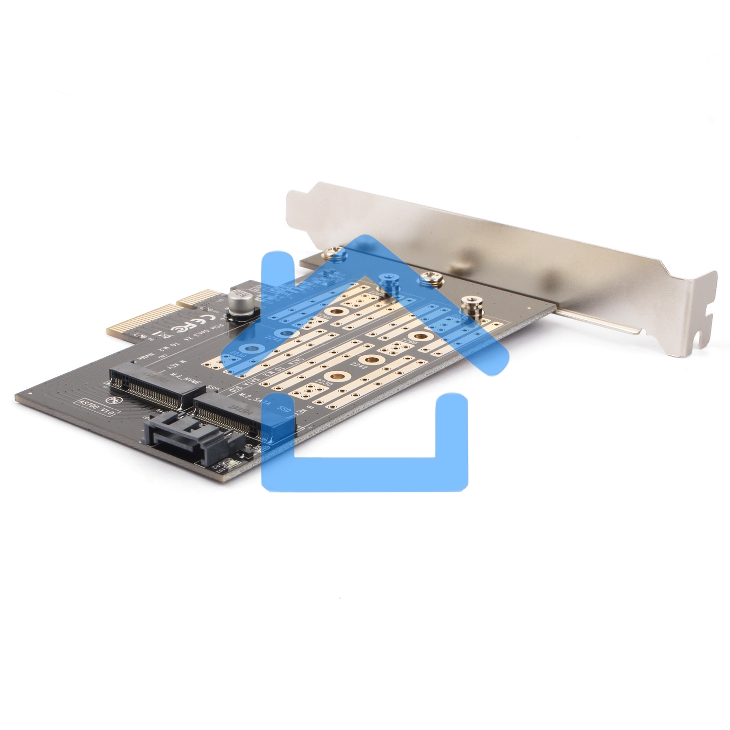 Адаптер AgeStar AS-MC02 PCI-E для M.2 SATA SSD+M.2 NVME SSD Card