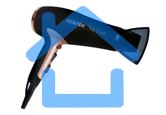 Фен Centek CT-2241 (РОЗОВОЕ ЗОЛОТО+черный) 1900Вт, 2 скорости, 3 режима (в уп. 10 шт)