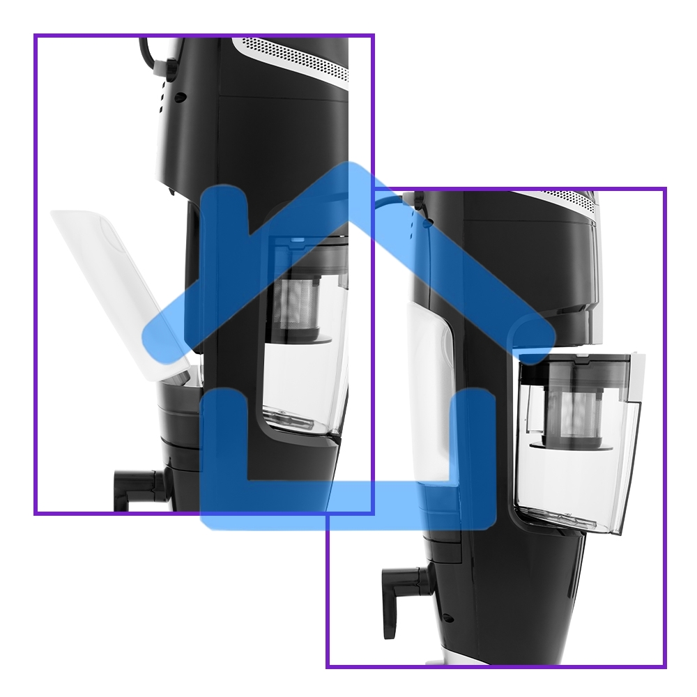 Пылесос вертикальный паровой Kitfort KT-575-1 черный, питание питание от сети, 1600 Вт, уборка влажная/паром/сухая, пылесборник 1.1 л