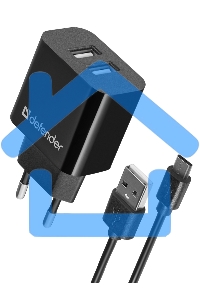 Сетевой адаптер Defender UPC-21 2xUSB,5V/2.1А кабель microUSB