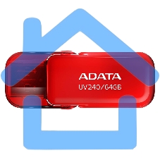 Флешка USB ADATA UV240 (AUV240-64G-RRD), 64 Gb, USB 2.0, R/W 15/5, красный