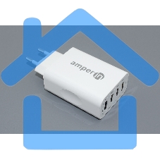 Блок питания (сетевой адаптер) Amperin 4-port USB*5V 2.4A (YDS-TC028-4-0-0), белый