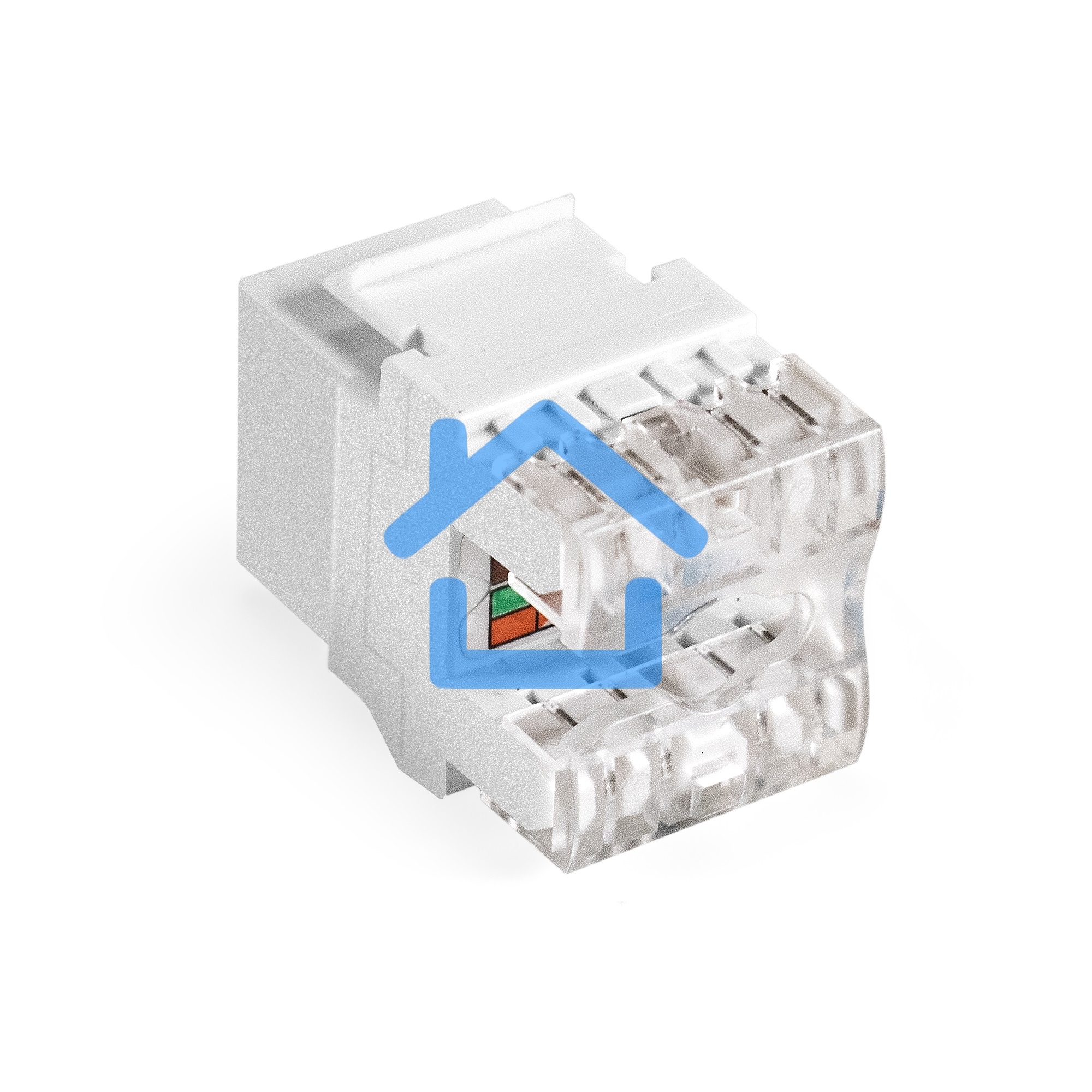 Модуль-вставка Keystone Jack RJ-45 ExeGate KJ-8P8C-U-C6A-180SH-Dual (Кат.6A, неэкранированная, 180 градусов, со шторками, IDC Krone/110)