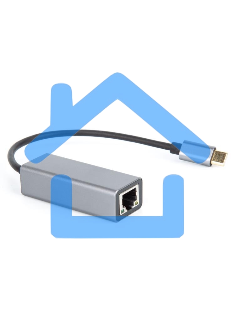 Кабель-переходник USB 3.1 Type-C -->RJ-45 1000Mbps Ethernet, Aluminum Shell, 0.15м VCOM <DU320M>