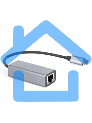Кабель-переходник USB 3.1 Type-C -->RJ-45 1000Mbps Ethernet, Aluminum Shell, 0.15м VCOM <DU320M>