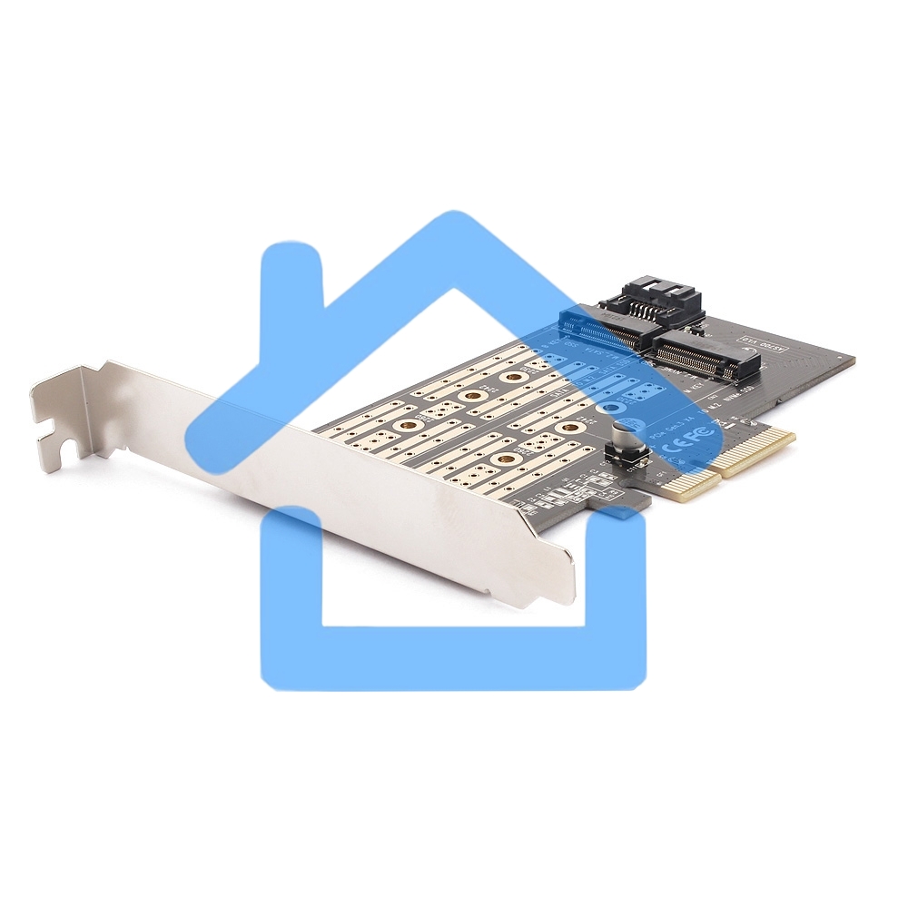 Адаптер AgeStar AS-MC02 PCI-E для M.2 SATA SSD+M.2 NVME SSD Card