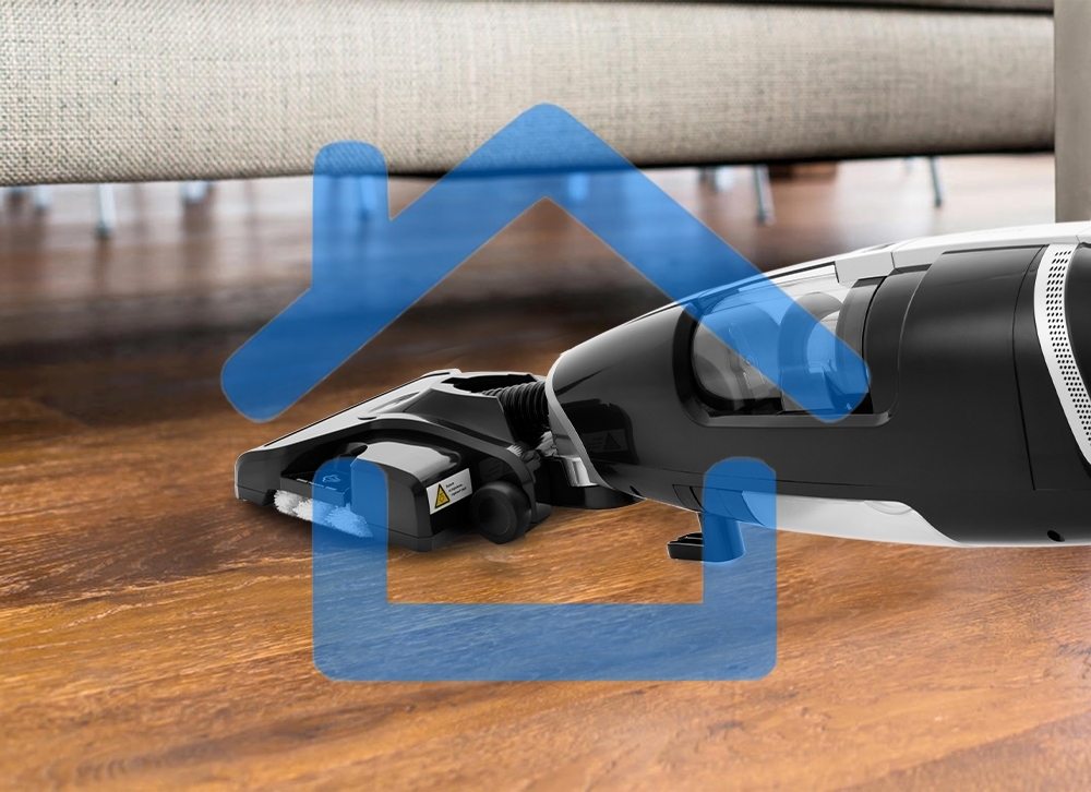 Пылесос вертикальный паровой Kitfort KT-575-1 черный, питание питание от сети, 1600 Вт, уборка влажная/паром/сухая, пылесборник 1.1 л