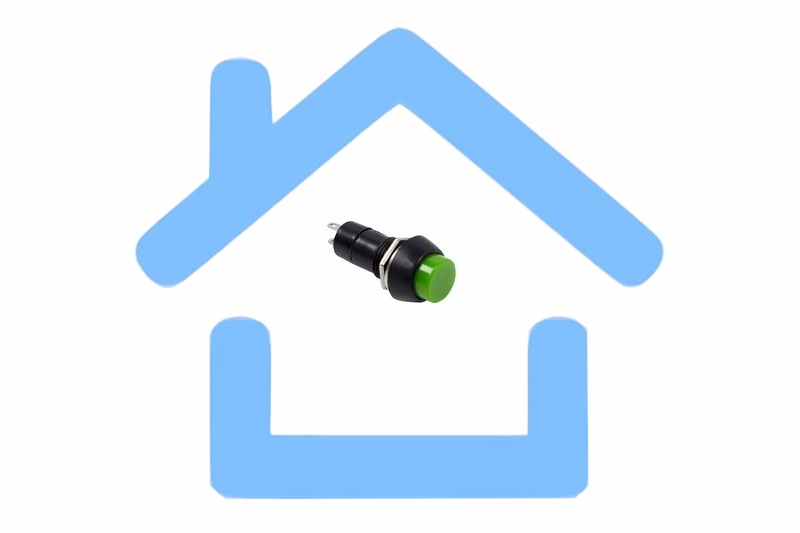 Выключатель-кнопка Rexant 250V 1А (2с) (ON)-OFF Б/Фикс зеленая