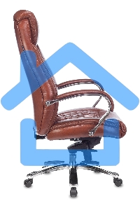 Кресло руководителя Бюрократ T-9924SL светло-коричневый Leather Eichel, кожа, крестовина металл хром