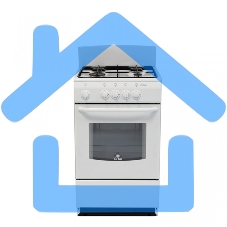 Плита газовая De Luxe 5040.38Г (Щ) белый, конфорок 4 шт, духовка 43 л, 50 см x 85 см x 50 см