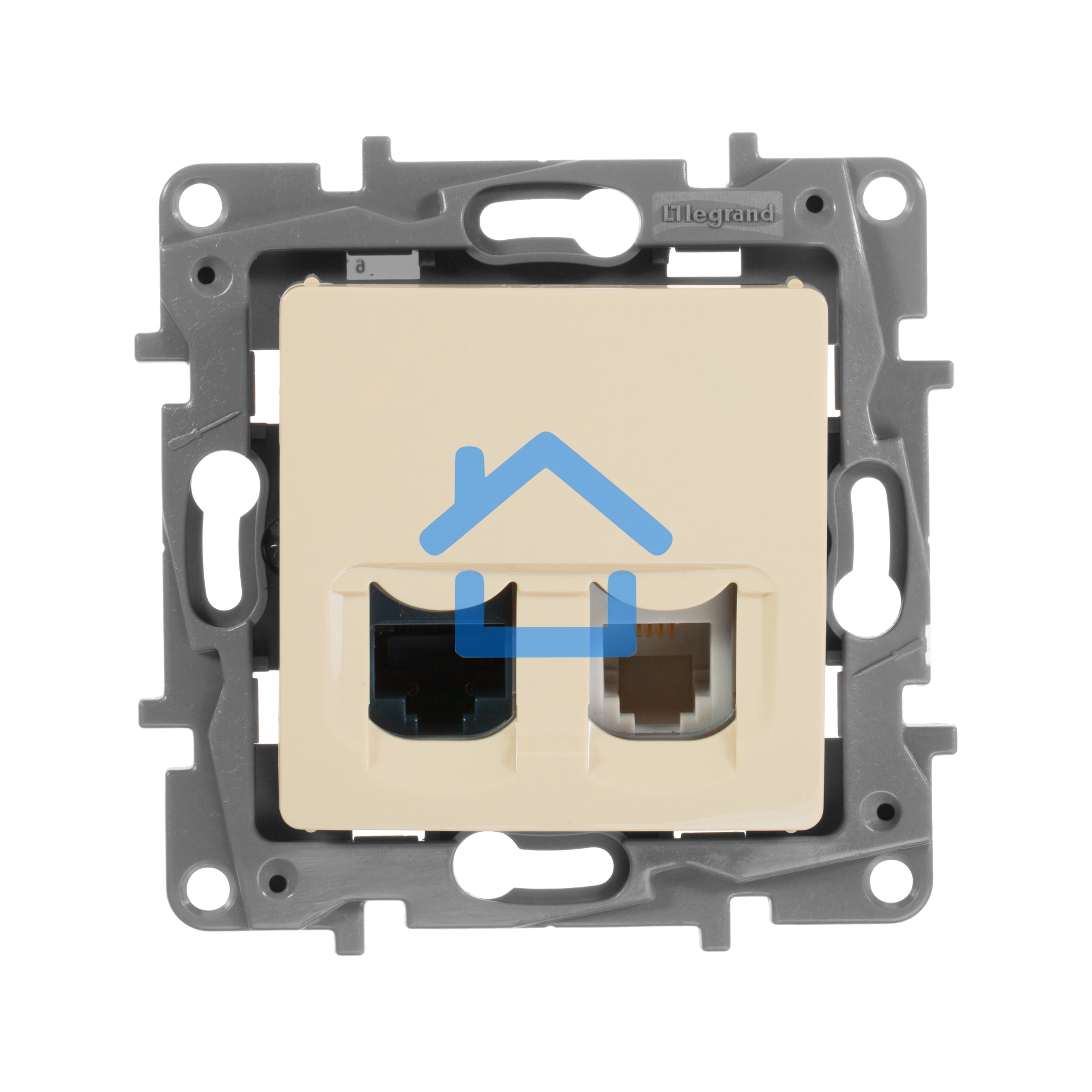 Розетка RJ11+RJ45 к. 5 UTP, сл. кость ETIKA Розетка RJ11+RJ45 к. 5 UTP, сл. кость