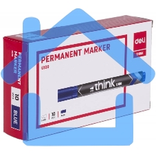 Маркер перманентный Deli Think EU10030, круглый пишущий наконечник, 2мм, синий Маркер перманентный Deli Think EU10030, круглый пишущий наконечник, 2мм, синий