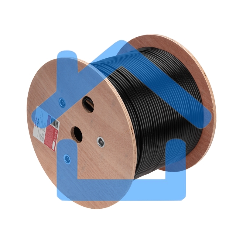 Кабель витая пара U/UTP, CAT 6, PE, 4PR, 23AWG, OUTDOOR, SOLID, черный, 305м Rexant