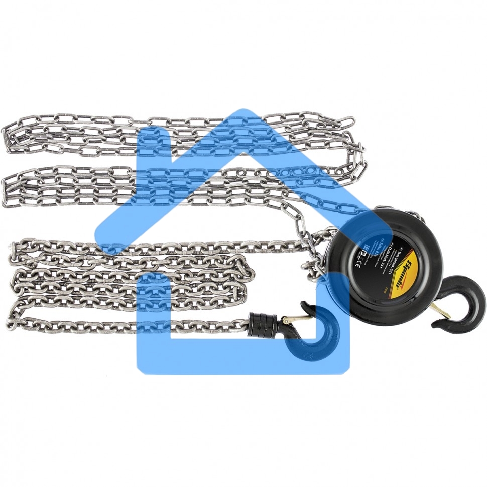 Таль цепная Sparta 519105 0,5 т, h подъема 2,5 м, расстояние между крюками 240 мм