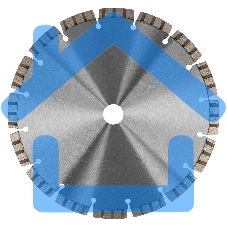 Диск алмазный ф230х22,2мм, лазерная приварка турбо-сегментов, сухое резание Gross