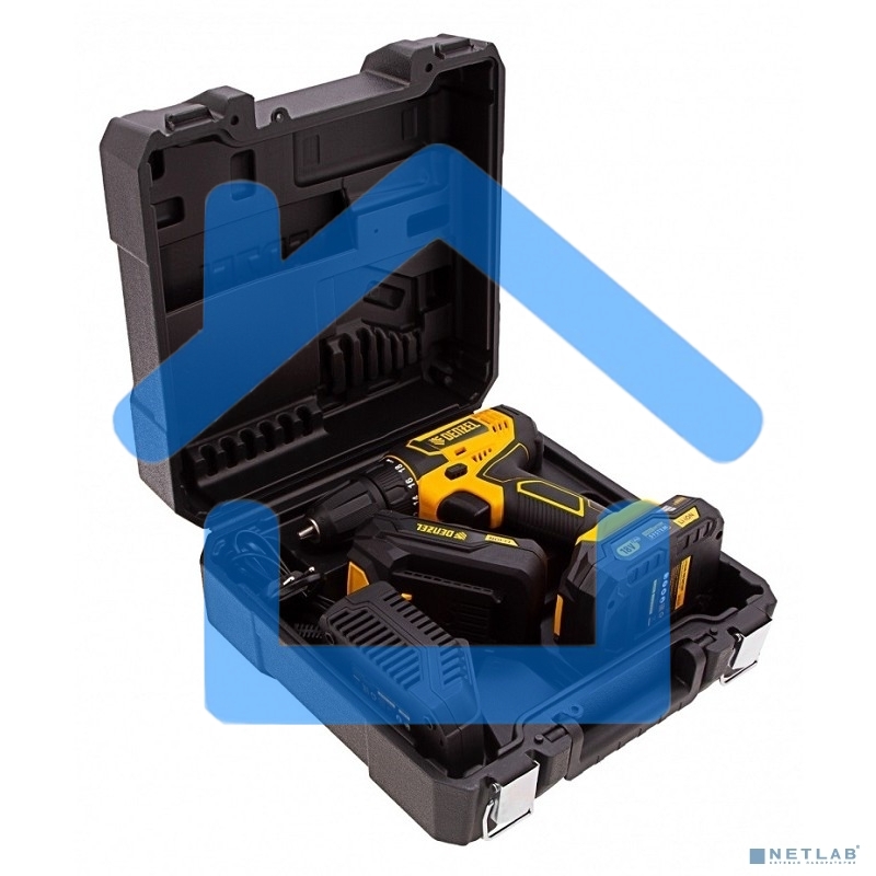 Дрель-шуруповерт Denzel CDL-18-02BM, Аккумуляторная, 18В, 2 АКБ, Кейс
