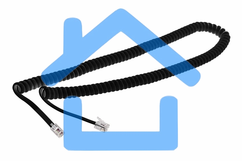 Телефонный шнур, витой трубочный RJ-10(4P-4C), длина 4 метра, черный Rexant