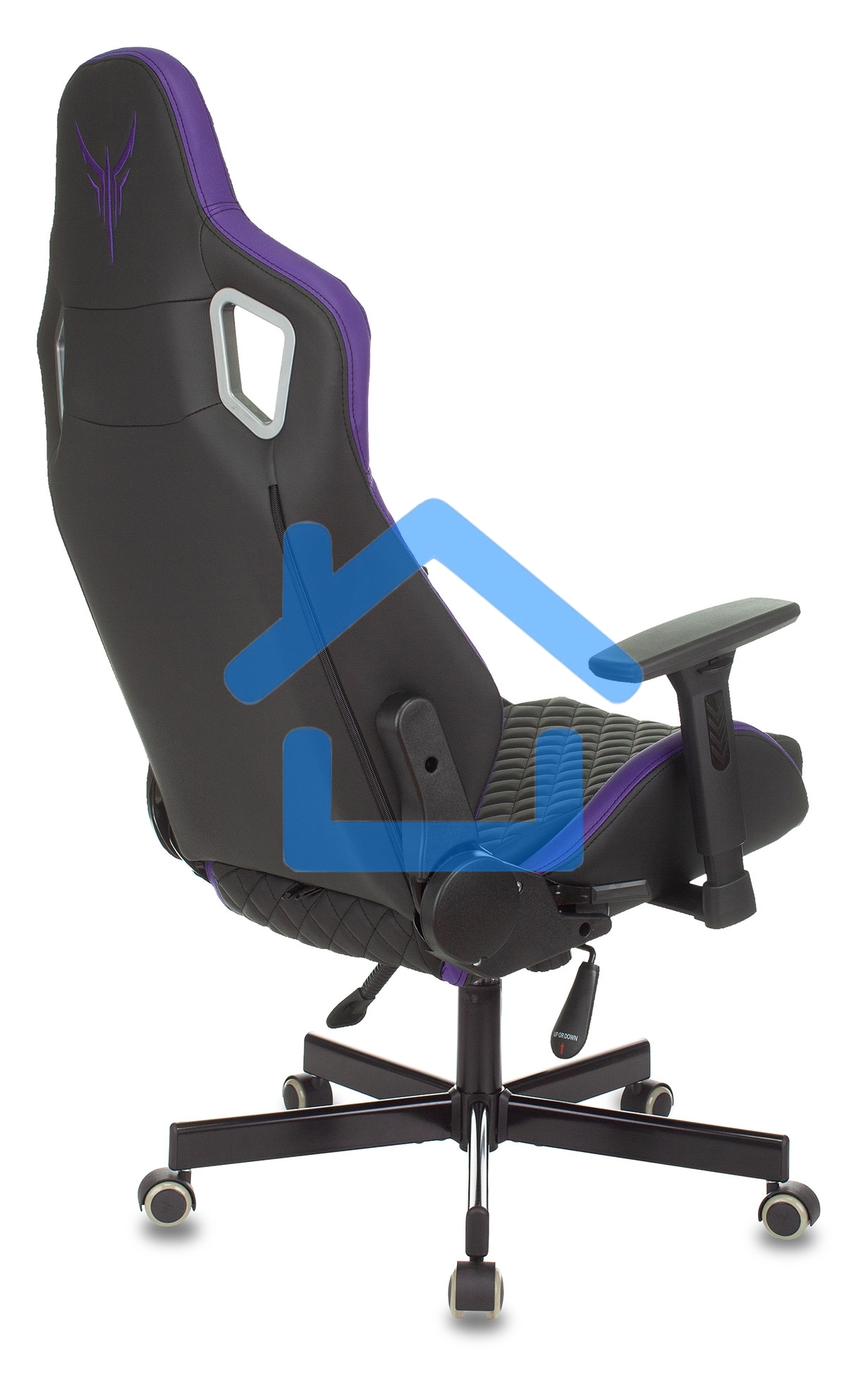 Кресло игровое Knight OUTRIDER черный/фиолетовый ромбик эко.кожа с подголов. крестовина металл
