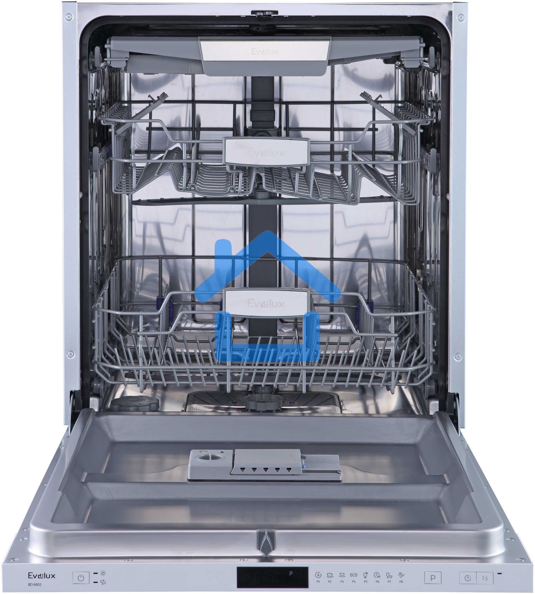 Встраиваемая посудомоечная машина Evelux BD 6002, белый, 59.8 см, 14 компл., 47 дБ, класс A++