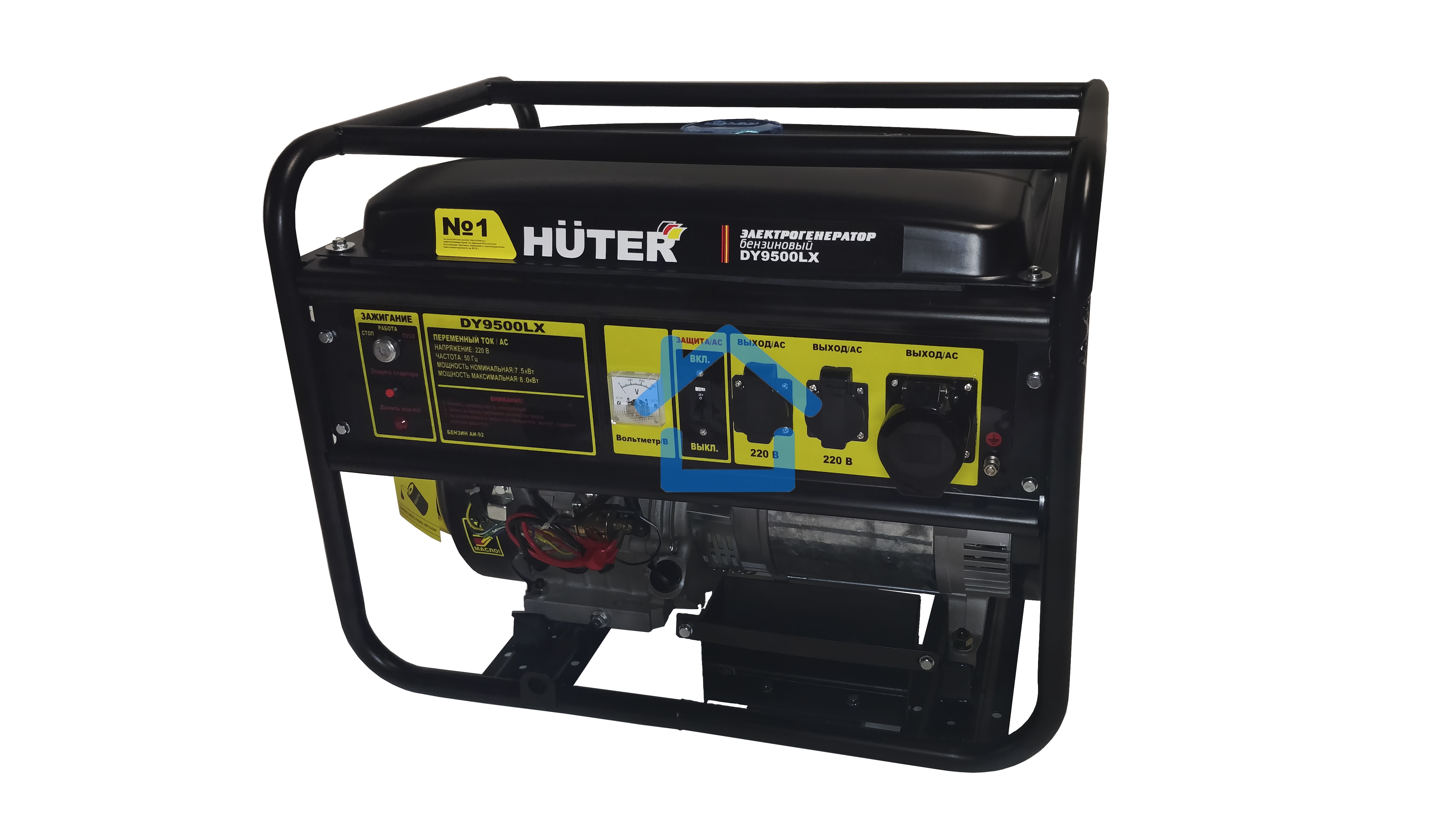 Электрогенератор бензиновый Huter DY9500LX, 8 кВт, 91 дБ, 80 кг