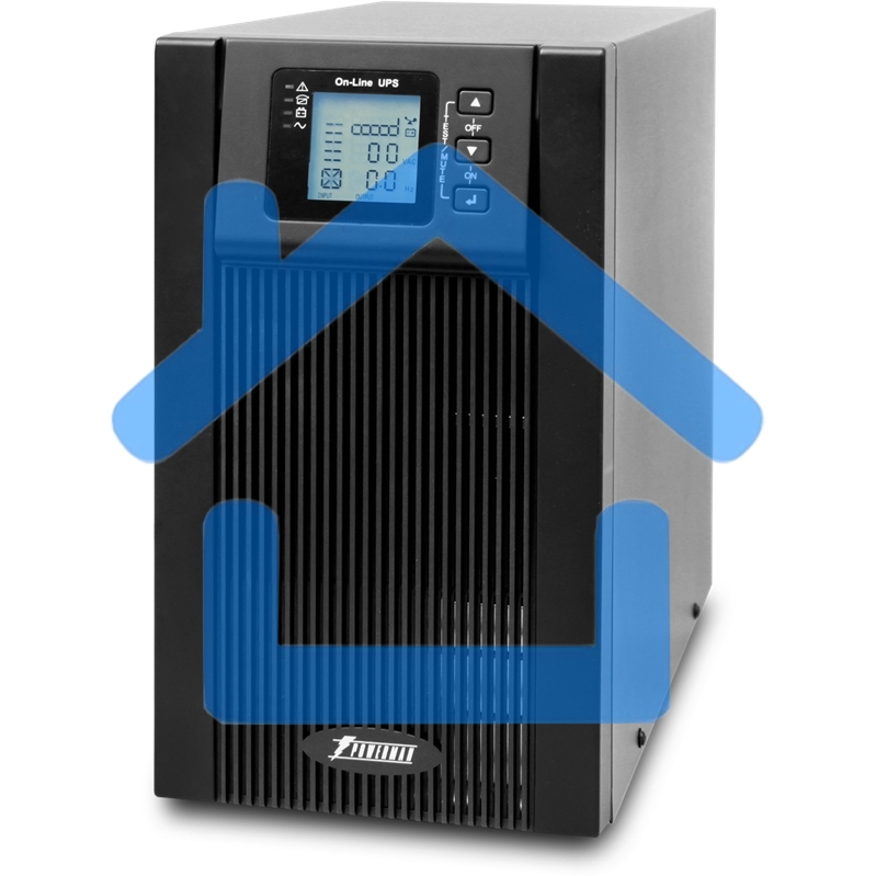 Источник бесперебойного питания PowerMan Online 2000VA черный (Online-Double conversion/LCD Display/USB/Software/RJ11/45,RS-232)