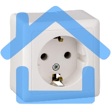 Розетка 1-м ОП Хит 16А с заземл. белый SchE RA16-133-B