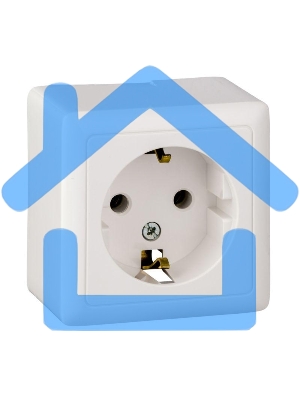 Розетка 1-м ОП Хит 16А с заземл. белый SchE RA16-133-B