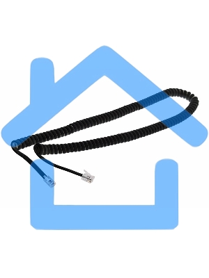 Телефонный шнур, витой трубочный RJ-10(4P-4C), длина 7 метров, черный Rexant