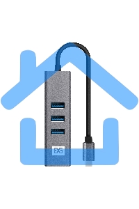 Хаб USB (концентратор) ExeGate DUB-4TC (кабель-адаптер USB Type C --> 4xUSB3.0, Plug&Play, серебристый)