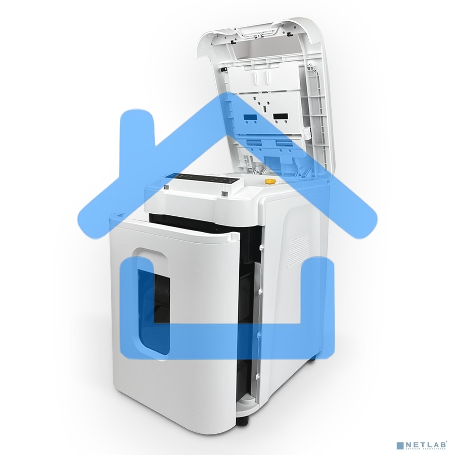 Шредер Heleos АП37-5 белый/белый с автоподачей (секр.P-5) фрагменты 220лист. 37лтр. скрепки скобы пл.карты