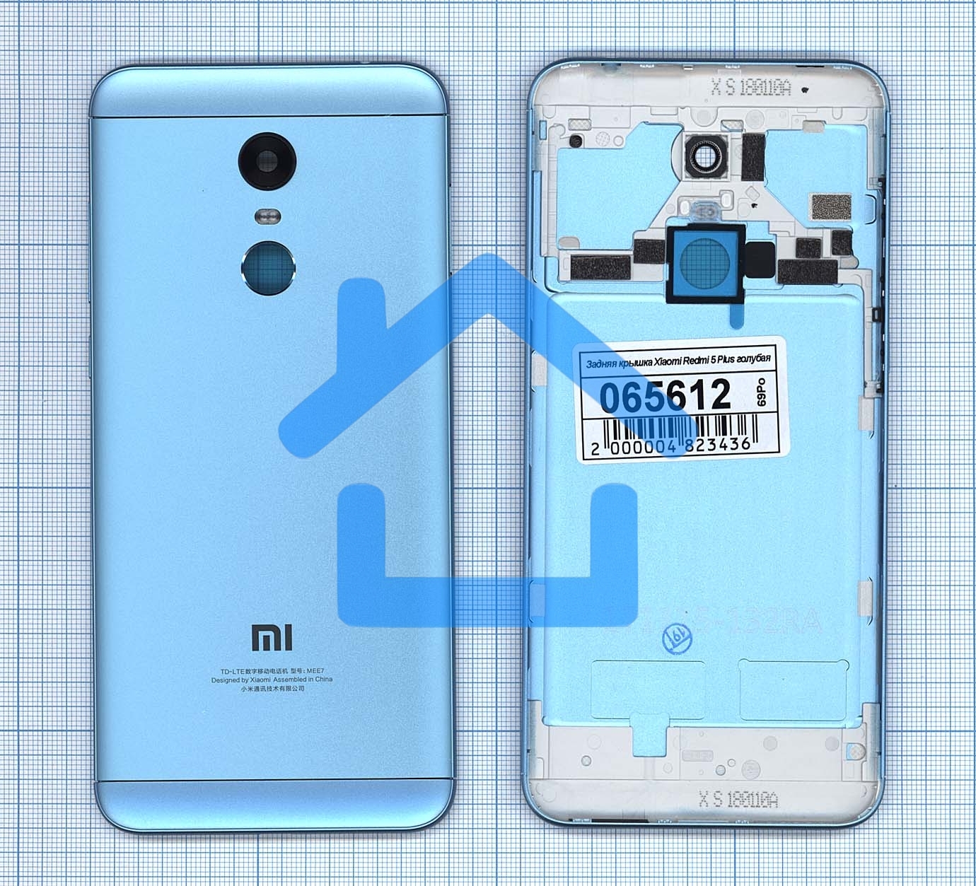 Задняя крышка для Xiaomi Redmi 5 Plus голубая