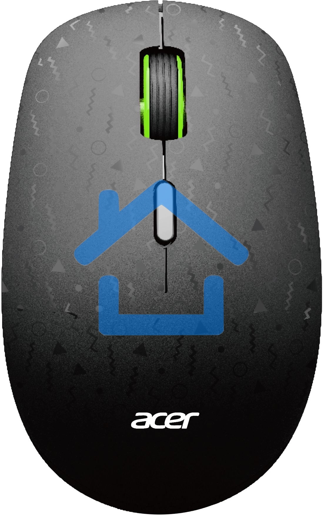 Мышь беспроводная Acer OMR307 черный, 1600 dpi, радиоканал, USB, кнопки - 4
