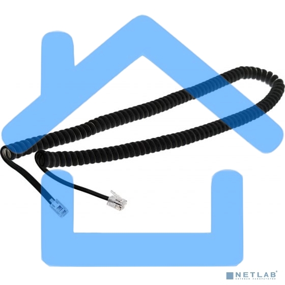 Телефонный шнур, витой трубочный RJ-10(4P-4C), длина 7 метров, черный Rexant