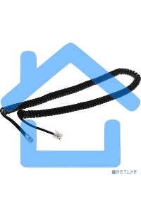 Телефонный шнур, витой трубочный RJ-10(4P-4C), длина 7 метров, черный Rexant