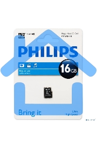 Флеш карта microSD 16Gb PHILIPS microSDHC Class 10