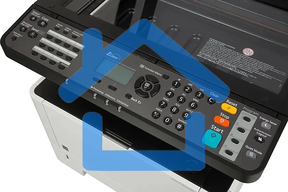 МФУ лазерное Kyocera Ecosys M2040dn (Азия) (1102S33AX0), A4, ч/б, печ. до 40 стр/мин., скан. до 40 стр/мин. (ч/б) 23 стр/мин. (цвет), 1200 x 1200 dpi (печать) 600x600dpi (скан.), USB, RJ-45 (старт.картр. TK-1178)