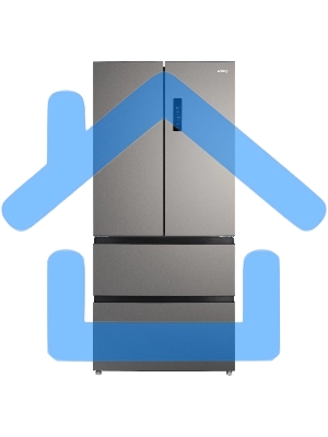 Холодильник Korting KNFF 82535 X нержавеющая сталь трехкамерный 354/186л морозилка снизу