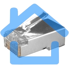 Разъем RJ-45(8P8C) Hyperline PLUG-8P8C-U-C6-SH-100 под витую пару, категория 6 (50 µ''/ 50 микродюймов), экранированный, универсальный (для одножильного и многожильного кабеля) (100 шт)
