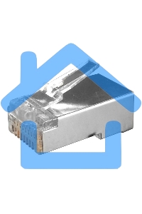 Разъем RJ-45(8P8C) Hyperline PLUG-8P8C-U-C6-SH-100 под витую пару, категория 6 (50 µ''/ 50 микродюймов), экранированный, универсальный (для одножильного и многожильного кабеля) (100 шт)