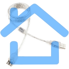 Кабель-удлинитель USB2.0 Pro Cablexpert CCF-USB2-AMAF-TR-6, AM/AF, 1,8м, экран, 2феррит.кольца, прозрачный, пакет