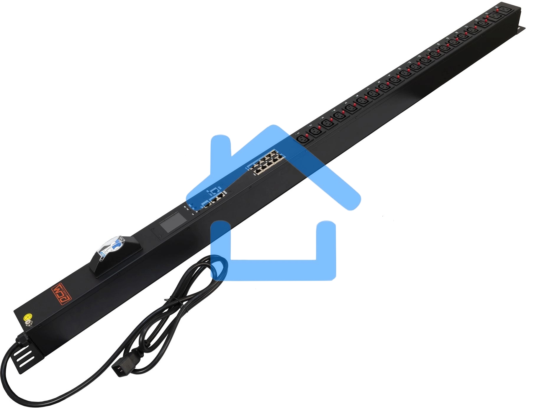 Блок распределения питания Powercom PDU-16AVMS20-18C13-2C19 18*C13+2*C19, 16A, 1,5U (1968234)